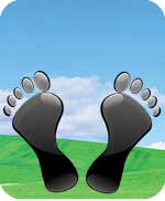 Silhouette of two feet