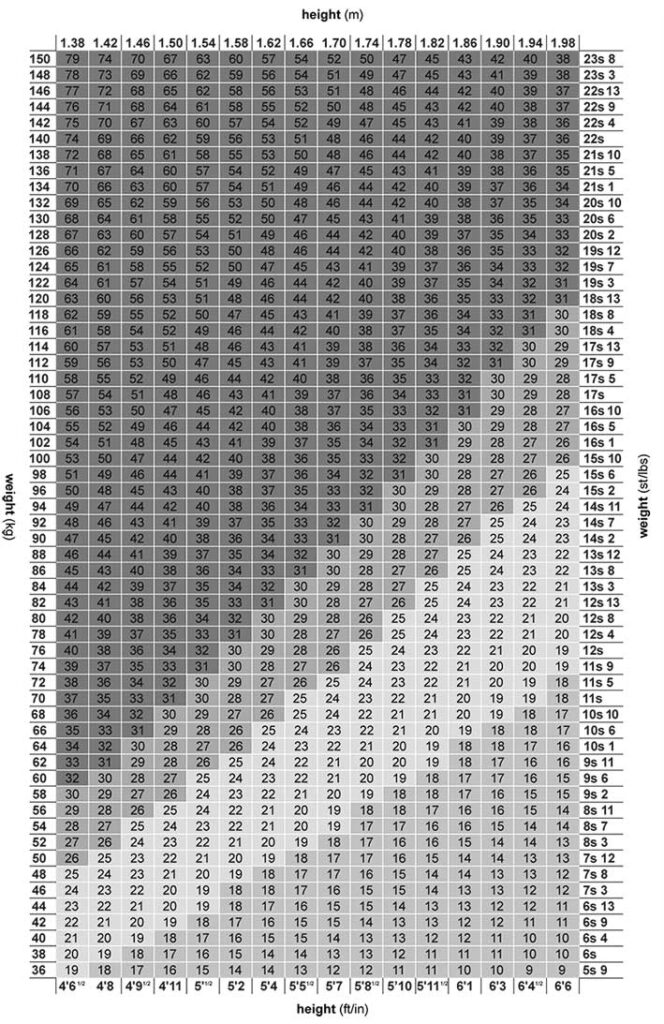 Body mass index chart