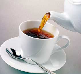 Cup of tea being poured
